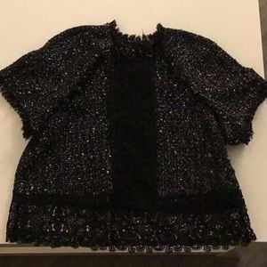 Black & White Tweed Top